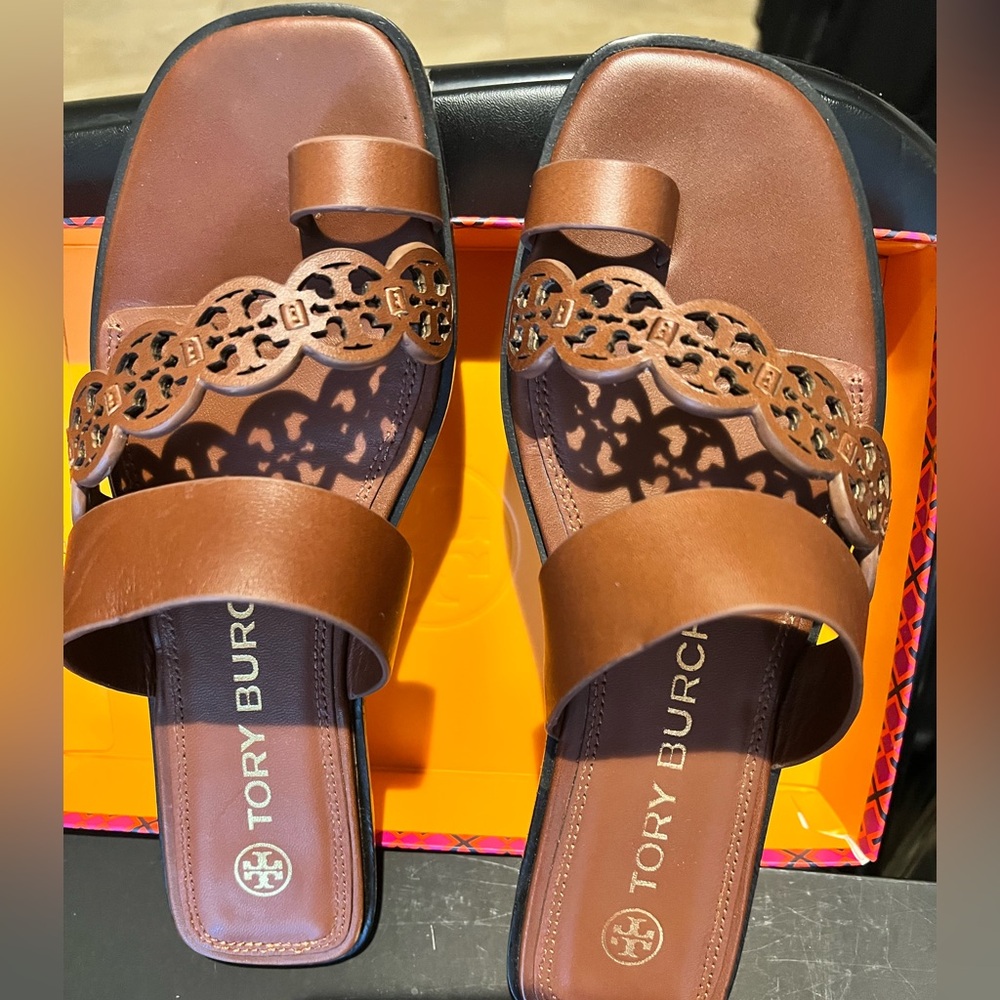 Tory Burch Brown Leather Sandals